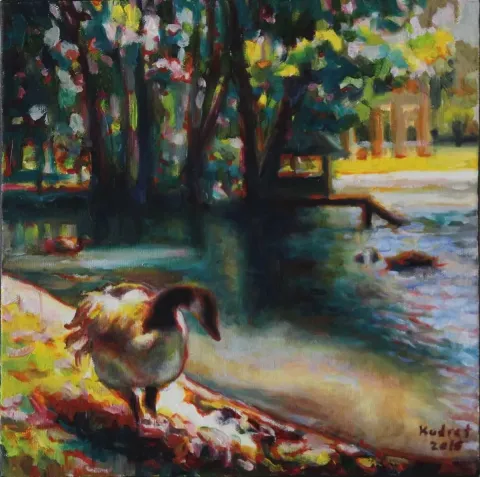 "isimsiz" eseri KUDRET TÜRKÜM tarafından 2015 yılında 25x25 cm ölçülerinde Tuval üzeri akrilik boya tekniği ile yapılmıştır.