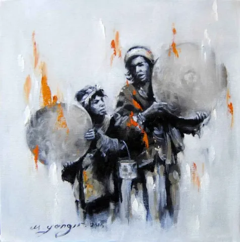 MEHMET YANGIR — “Bir Çingene Masalı”, 2015 "Bir Çingene Masalı" eseri MEHMET YANGIR tarafından 2015 yılında 25x25 cm ölçülerinde Tuval üzeri yağlı boya tekniği ile yapılmıştır.