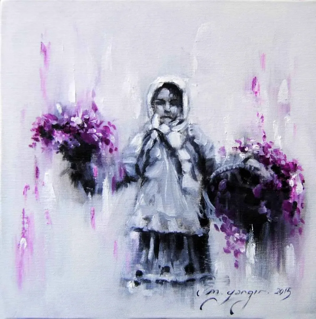yakınlaştır "Bir Çingene Masalı" eseri MEHMET YANGIR tarafından 2015 yılında 25x25 cm ölçülerinde Tuval üzeri yağlı boya tekniği ile yapılmıştır.