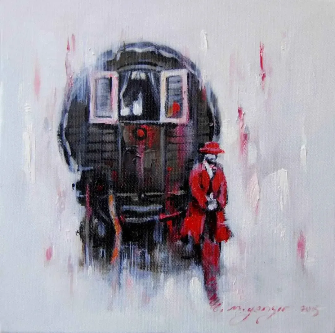 yakınlaştır "Bir Çingene Masalı" eseri MEHMET YANGIR tarafından 2015 yılında 25x25 cm ölçülerinde Tuval üzeri yağlı boya tekniği ile yapılmıştır.