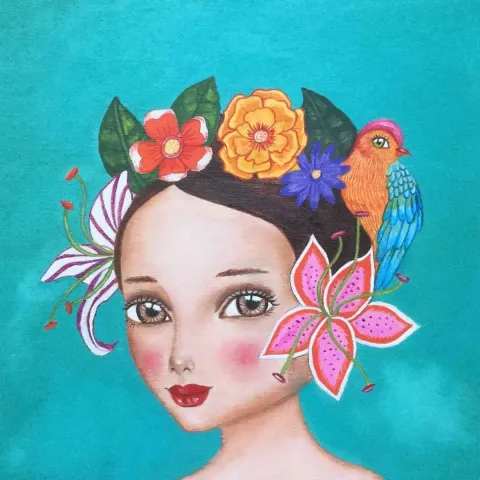 "isimsiz" eseri NESRİN TUNCAY tarafından 2015 yılında 25x25 cm ölçülerinde Ahşap üzeri akrilik boya tekniği ile yapılmıştır.
