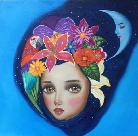 "isimsiz" eseri NESRİN TUNCAY tarafından 2015 yılında 25x25 cm ölçülerinde Ahşap üzeri akrilik boya tekniği ile yapılmıştır.