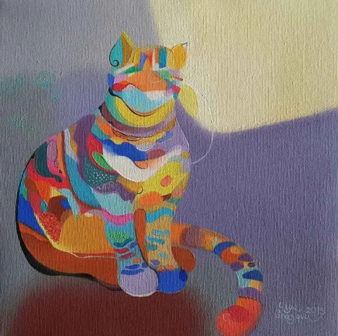 "isimsiz" eseri OLGA GRAFOVA DİLEK tarafından 2015 yılında 25x25 cm ölçülerinde Tuval üzeri akrilik boya tekniği ile yapılmıştır.