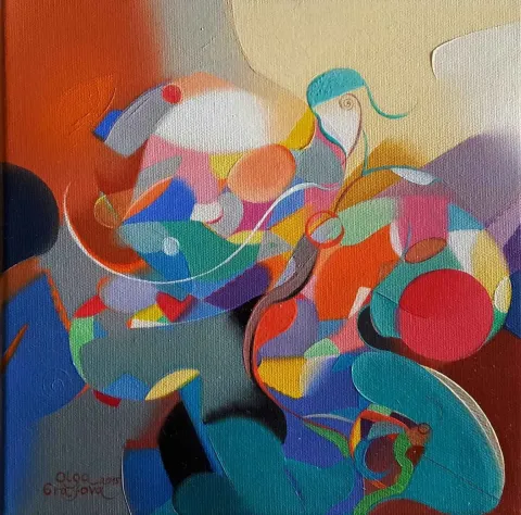 "isimsiz" eseri OLGA GRAFOVA DİLEK tarafından 2015 yılında 25x25 cm ölçülerinde Tuval üzeri akrilik boya tekniği ile yapılmıştır.