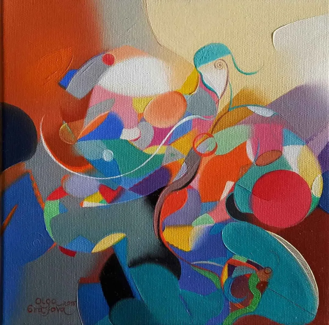 "isimsiz" eseri OLGA GRAFOVA DİLEK tarafından 2015 yılında 25x25 cm ölçülerinde Tuval üzeri akrilik boya tekniği ile yapılmıştır.