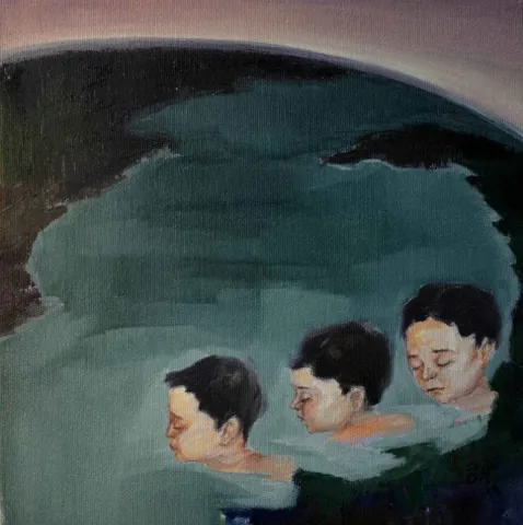"isimsiz" eseri ÖZGE KUL tarafından 2015 yılında 25x25 cm ölçülerinde Tuval üzeri yağlı boya tekniği ile yapılmıştır.