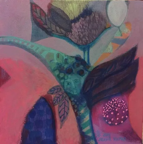 "isimsiz" eseri SERPİL KAPAR tarafından 2015 yılında 25x25 cm ölçülerinde Tuval üzeri yağlı boya tekniği ile yapılmıştır.