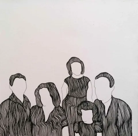 "isimsiz" eseri SEVİM KAYA tarafından 2015 yılında 25x25 cm ölçülerinde Tuval üzeri akrilik boya tekniği ile yapılmıştır.