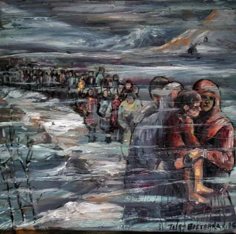 TOLGA BOZTOPRAK — “isimsiz”, 2015 "isimsiz" eseri TOLGA BOZTOPRAK tarafından 2015 yılında 25x25 cm ölçülerinde Tuval üzeri yağlı boya tekniği ile yapılmıştır.