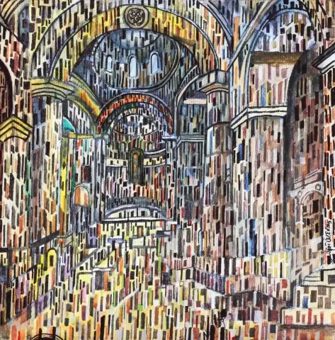 "isimsiz" eseri UĞUR ÖZEN tarafından 2015 yılında 25x25 cm ölçülerinde Tuval üzeri akrilik boya tekniği ile yapılmıştır.