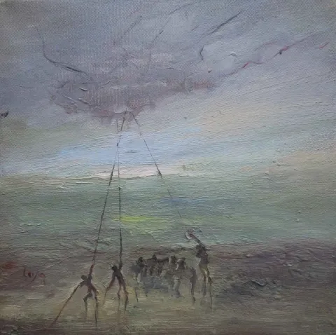 LEYLA KÜÇÜK — “isimsiz”, 2015 "isimsiz" eseri LEYLA KÜÇÜK tarafından 2015 yılında 25x25 cm ölçülerinde Tuval üzeri yağlı boya tekniği ile yapılmıştır.