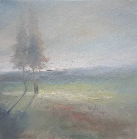 LEYLA KÜÇÜK — “isimsiz”, 2015 "isimsiz" eseri LEYLA KÜÇÜK tarafından 2015 yılında 25x25 cm ölçülerinde Tuval üzeri yağlı boya tekniği ile yapılmıştır.