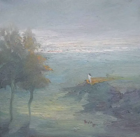 LEYLA KÜÇÜK — “isimsiz”, 2015 "isimsiz" eseri LEYLA KÜÇÜK tarafından 2015 yılında 25x25 cm ölçülerinde Tuval üzeri yağlı boya tekniği ile yapılmıştır.