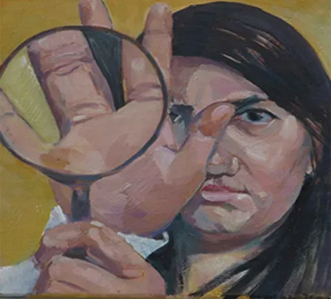 "Beş Duyu" eseri ŞERİFE KARAMÜFTÜOĞLU tarafından 2015 yılında 25x25 cm ölçülerinde Tuval üzeri yağlı boya tekniği ile yapılmıştır.