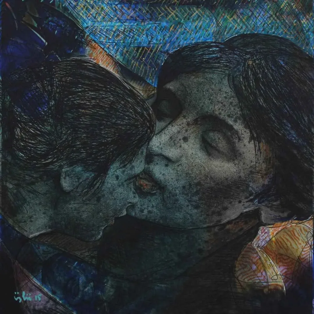 NECMETTİN ÖZLÜ — “isimsiz”, 2015 "isimsiz" eseri NECMETTİN ÖZLÜ tarafından 2015 yılında 25x25 cm ölçülerinde Tuval üzeri karışık teknik tekniği ile yapılmıştır.