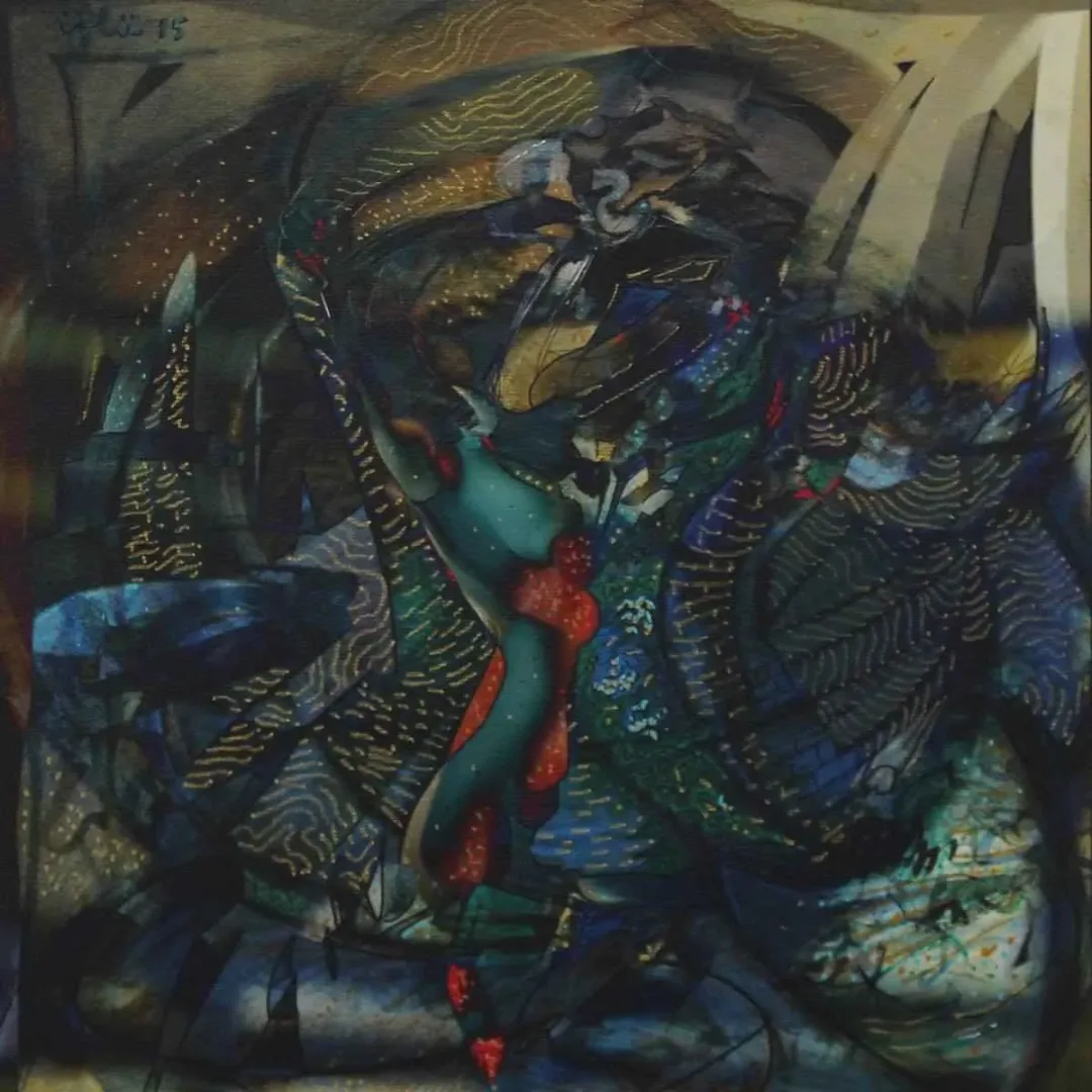 NECMETTİN ÖZLÜ — “isimsiz”, 2015 "isimsiz" eseri NECMETTİN ÖZLÜ tarafından 2015 yılında 25x25 cm ölçülerinde Tuval üzeri karışık teknik tekniği ile yapılmıştır.