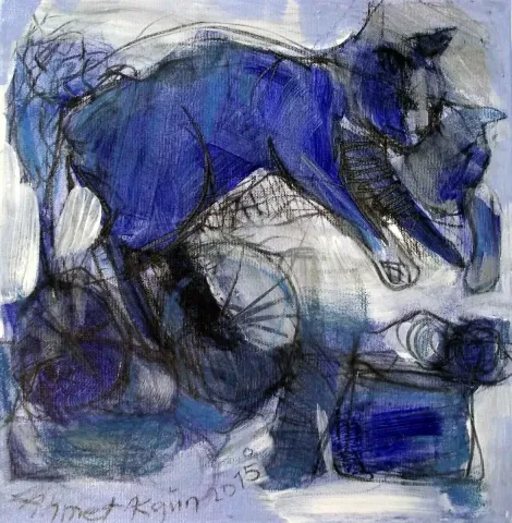 "isimsiz" eseri AHMET AKGÜN tarafından 2015 yılında 25x25 cm ölçülerinde Tuval üzeri yağlı boya tekniği ile yapılmıştır.