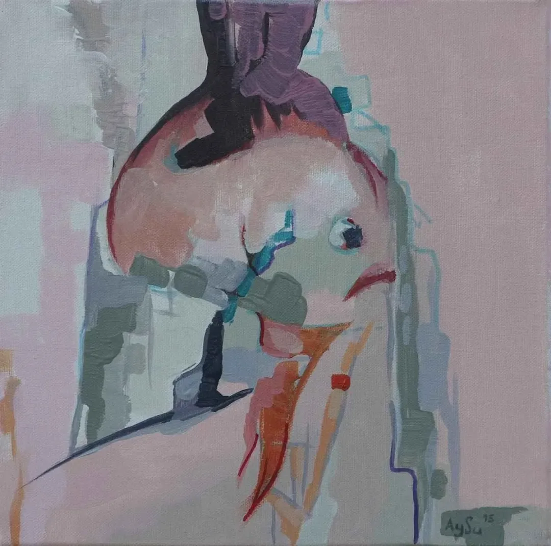 AYSU BAY — “isimsiz”, 2015 "isimsiz" eseri AYSU BAY tarafından 2015 yılında 25x25 cm ölçülerinde Tuval üzeri yağlı boya tekniği ile yapılmıştır.