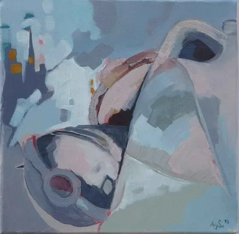 "isimsiz" eseri AYSU BAY tarafından 2015 yılında 25x25 cm ölçülerinde Tuval üzeri yağlı boya tekniği ile yapılmıştır.