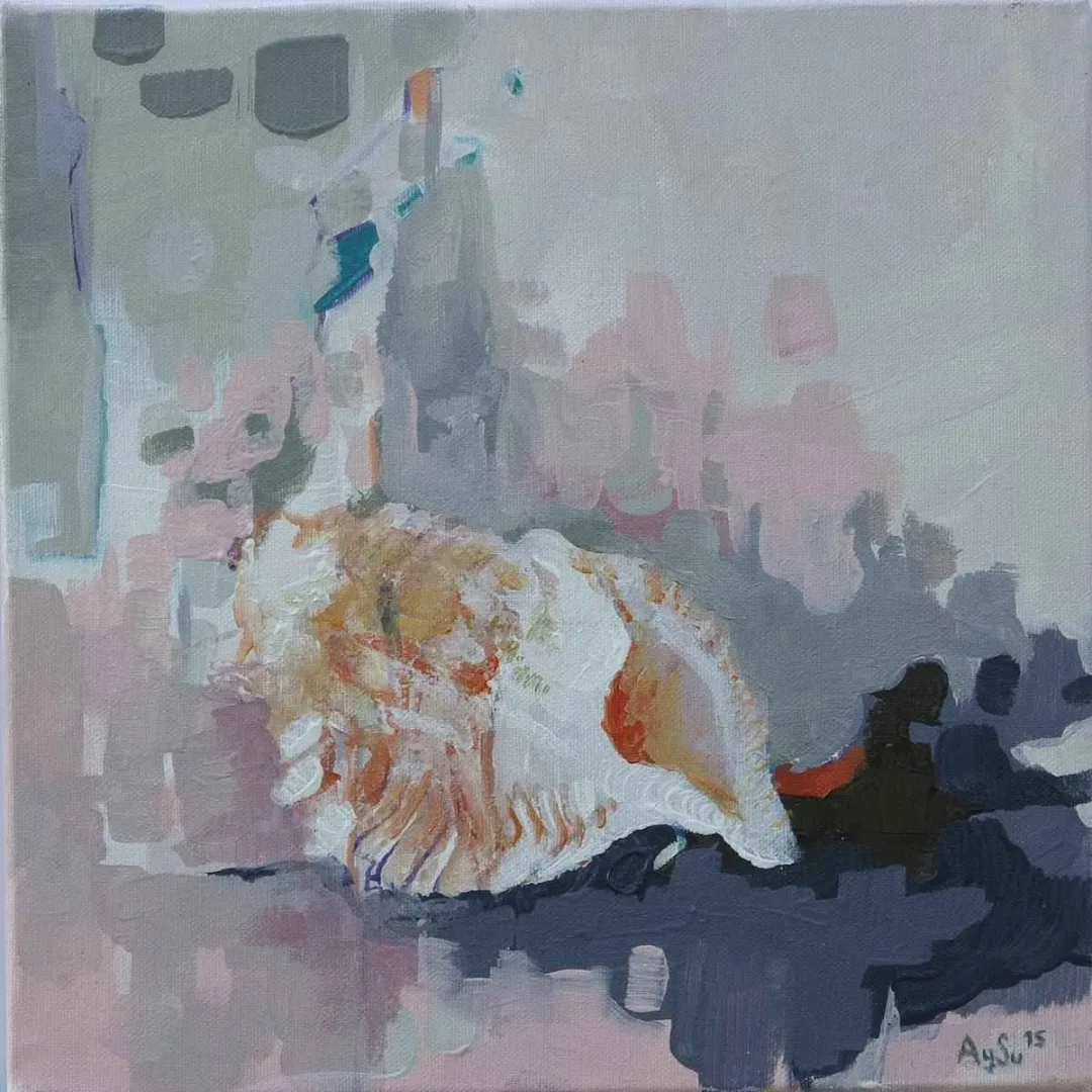 AYSU BAY — “isimsiz”, 2015 "isimsiz" eseri AYSU BAY tarafından 2015 yılında 25x25 cm ölçülerinde Tuval üzeri yağlı boya tekniği ile yapılmıştır.
