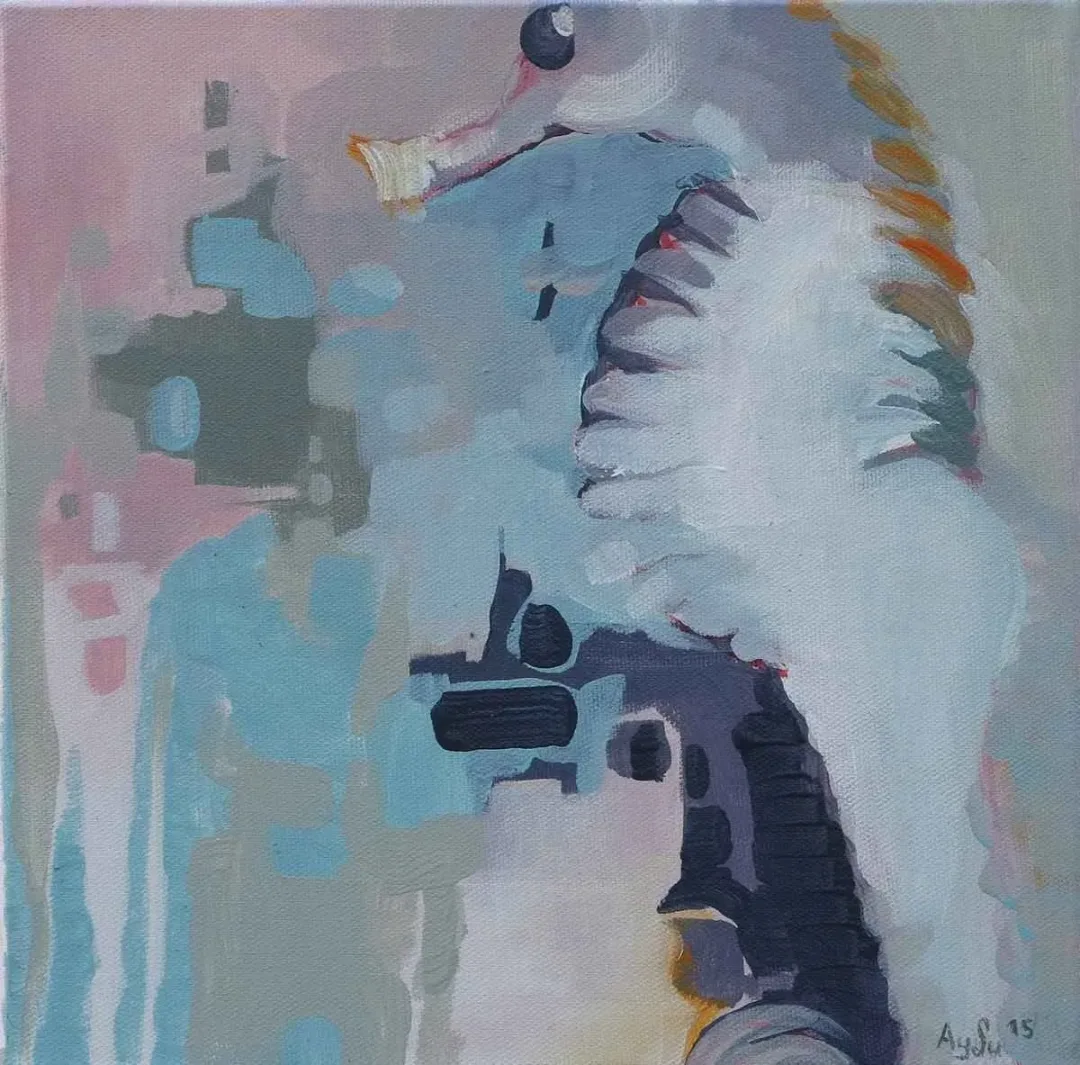 AYSU BAY — “isimsiz”, 2015 "isimsiz" eseri AYSU BAY tarafından 2015 yılında 25x25 cm ölçülerinde Tuval üzeri yağlı boya tekniği ile yapılmıştır.