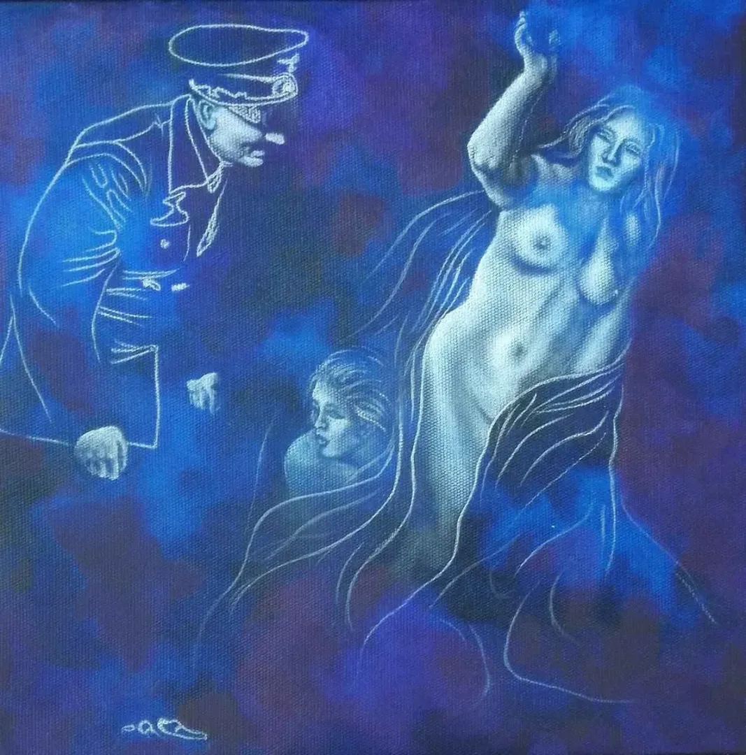 BERİL KILIÇ — “isimsiz”, 2015 "isimsiz" eseri BERİL KILIÇ tarafından 2015 yılında 25x25 cm ölçülerinde Tuval üzeri yağlı boya tekniği ile yapılmıştır.