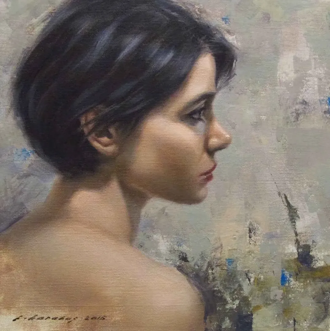 yakınlaştır "Profil" eseri FATİH KARAKAŞ tarafından 2015 yılında 25x25 cm ölçülerinde Tuval üzeri yağlı boya tekniği ile yapılmıştır.