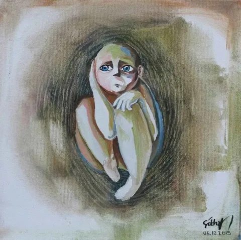 "isimsiz" eseri GÖKHAN CIVIK tarafından 2015 yılında 25x25 cm ölçülerinde Tuval üzeri yağlı boya tekniği ile yapılmıştır.