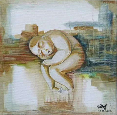 "isimsiz" eseri GÖKHAN CIVIK tarafından 2015 yılında 25x25 cm ölçülerinde Tuval üzeri yağlı boya tekniği ile yapılmıştır.