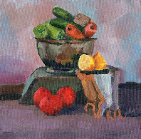 "isimsiz" eseri GÜLSER AKTAN tarafından 2015 yılında 25x25 cm ölçülerinde Tuval üzeri yağlı boya tekniği ile yapılmıştır.