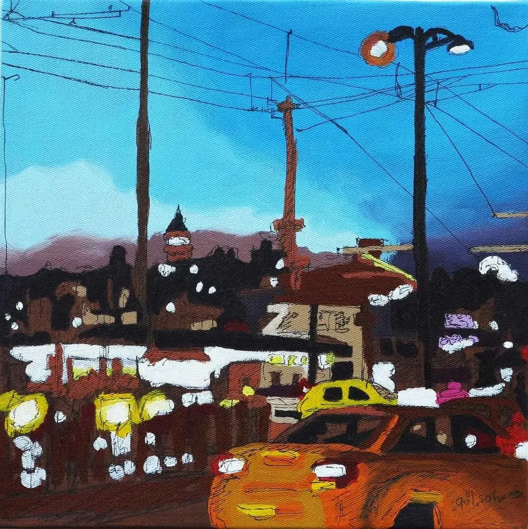 "isimsiz" eseri GÜLŞAH ÇALHAN tarafından 2015 yılında 25x25 cm ölçülerinde Tuval üzeri akrilik boya tekniği ile yapılmıştır.