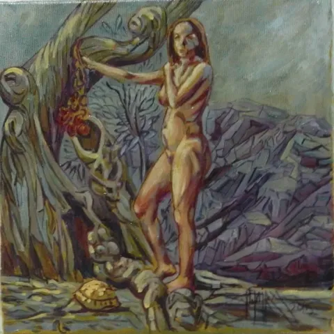 HASAN MİRZA — “isimsiz”, 2015 "isimsiz" eseri HASAN MİRZA tarafından 2015 yılında 25x25 cm ölçülerinde Tuval üzeri akrilik boya tekniği ile yapılmıştır.