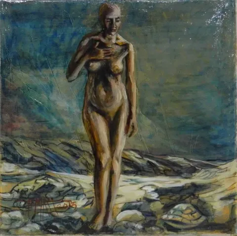 HASAN MİRZA — “isimsiz”, 2015 "isimsiz" eseri HASAN MİRZA tarafından 2015 yılında 25x25 cm ölçülerinde Tuval üzeri akrilik boya tekniği ile yapılmıştır.