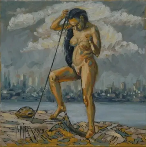 HASAN MİRZA — “isimsiz”, 2015 "isimsiz" eseri HASAN MİRZA tarafından 2015 yılında 25x25 cm ölçülerinde Tuval üzeri akrilik boya tekniği ile yapılmıştır.