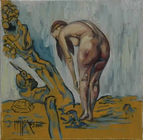 HASAN MİRZA — “isimsiz”, 2015 "isimsiz" eseri HASAN MİRZA tarafından 2015 yılında 25x25 cm ölçülerinde Tuval üzeri akrilik boya tekniği ile yapılmıştır.