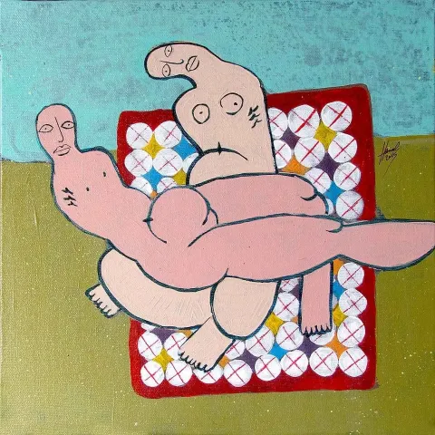 HEMAD JAVADZADE — “isimsiz”, 2015 "isimsiz" eseri HEMAD JAVADZADE tarafından 2015 yılında 25x25 cm ölçülerinde Tuval üzeri akrilik boya tekniği ile yapılmıştır.