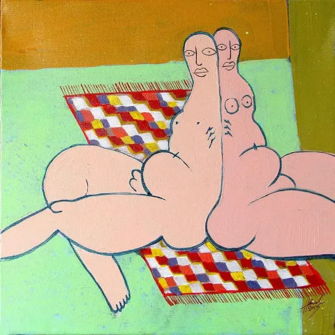 "isimsiz" eseri HEMAD JAVADZADE tarafından 2015 yılında 25x25 cm ölçülerinde Tuval üzeri akrilik boya tekniği ile yapılmıştır.