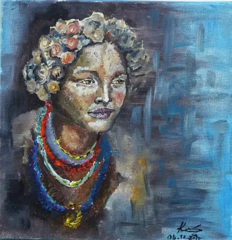 "isimsiz" eseri MELTEM KIZANÇ tarafından 2015 yılında 25x25 cm ölçülerinde Tuval üzeri yağlı boya tekniği ile yapılmıştır.