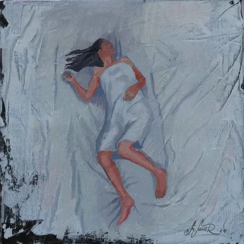 "isimsiz" eseri MUHTAR MUHTAR tarafından 2015 yılında 25x25 cm ölçülerinde Tuval üzeri yağlı boya tekniği ile yapılmıştır.