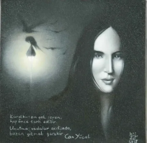 MÜJDAT BAYBURTLUGİL — “isimsiz”, 2015 "isimsiz" eseri MÜJDAT BAYBURTLUGİL tarafından 2015 yılında 25x25 cm ölçülerinde Tuval üzeri yağlı boya tekniği ile yapılmıştır.