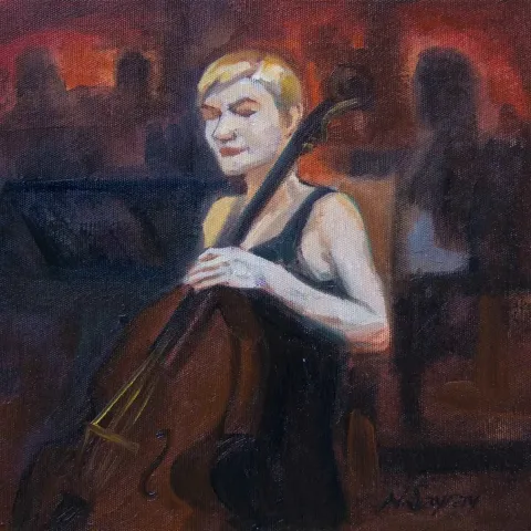 NİLAY SAYRAV — “Müzik”, 2015 "Müzik" eseri NİLAY SAYRAV tarafından 2015 yılında 25x25 cm ölçülerinde Tuval üzeri yağlı boya tekniği ile yapılmıştır.