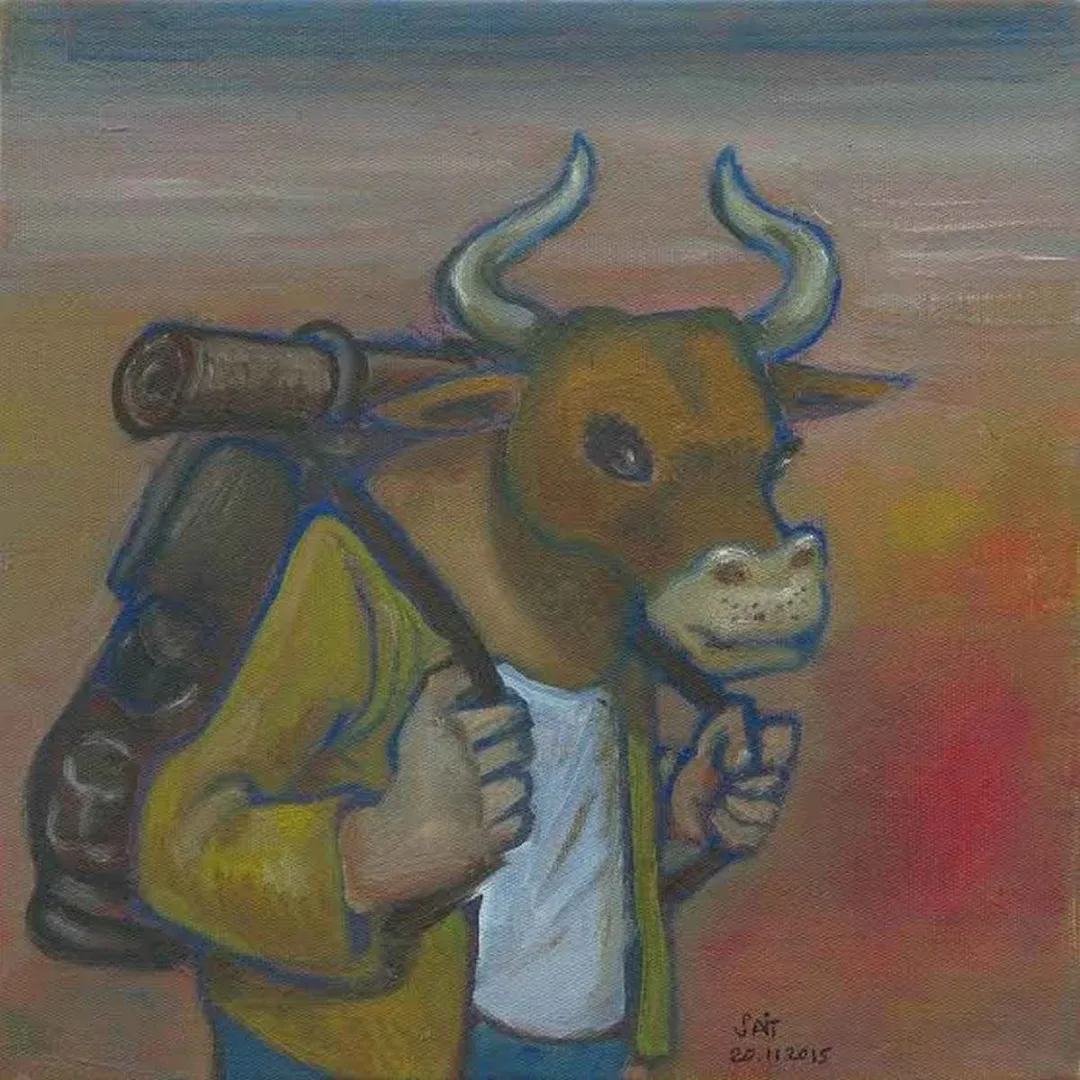 yakınlaştır "Saitoros" eseri SAİT OKTAY tarafından 2015 yılında 25x25 cm ölçülerinde Tuval üzeri yağlı boya tekniği ile yapılmıştır.