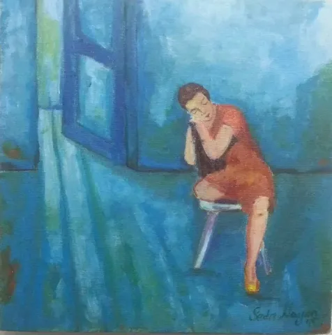 "isimsiz" eseri SEDA NOYAN tarafından 2015 yılında 25x25 cm ölçülerinde Tuval üzeri akrilik boya tekniği ile yapılmıştır.