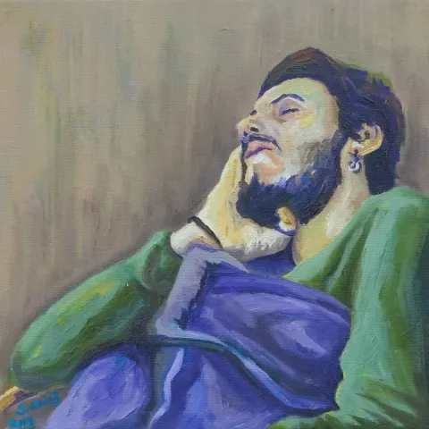 "isimsiz" eseri SERHAT ALADAĞ tarafından 2015 yılında 25x25 cm ölçülerinde Tuval üzeri yağlı boya tekniği ile yapılmıştır.