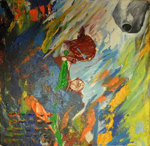 "isimsiz" eseri SUAT KORKMAZ tarafından 2015 yılında 25x25 cm ölçülerinde Tuval üzeri yağlı boya tekniği ile yapılmıştır.