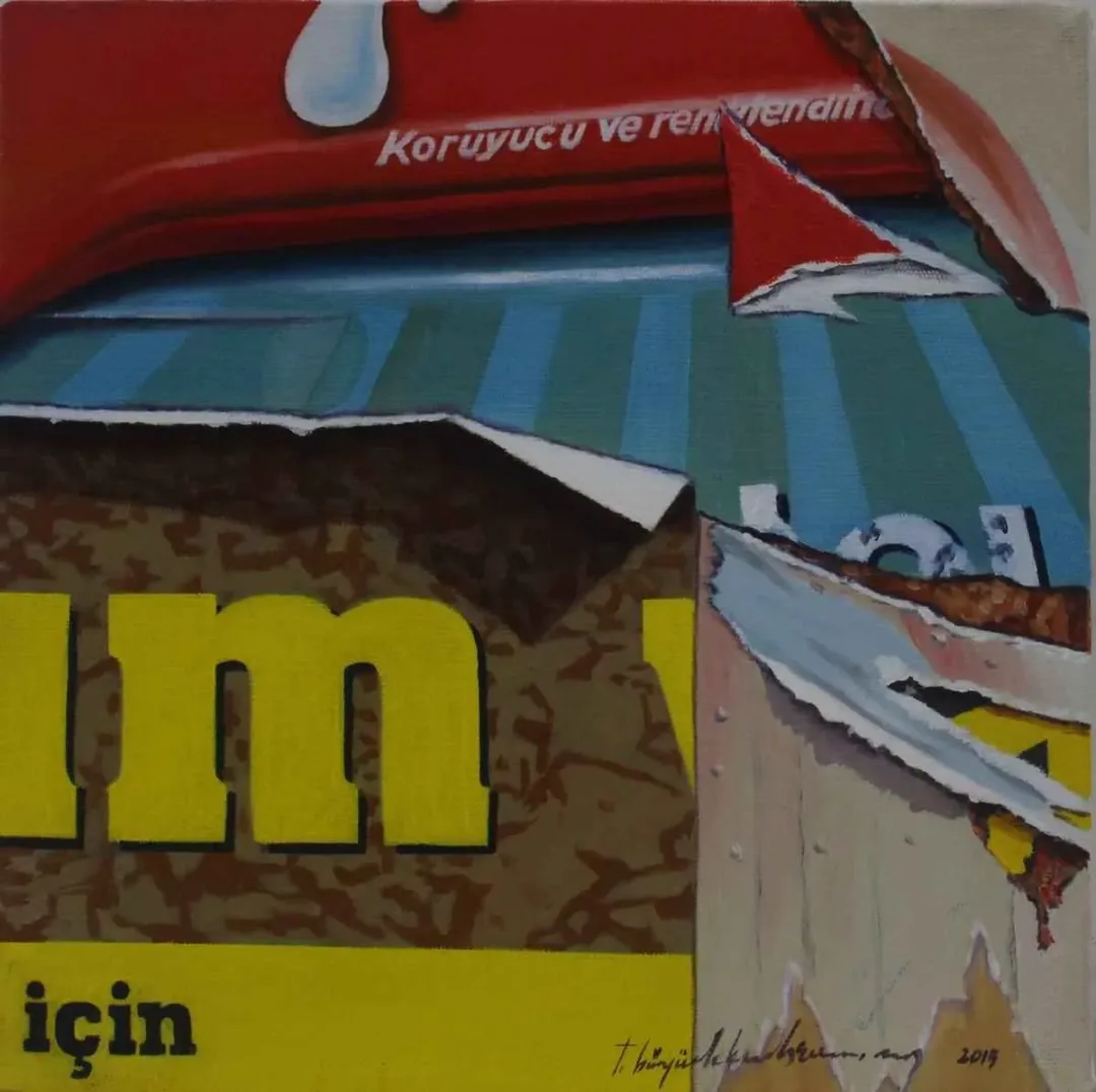 TURAN BÜYÜKKAHRAMAN — “isimsiz”, 2015 "isimsiz" eseri TURAN BÜYÜKKAHRAMAN tarafından 2015 yılında 25x25 cm ölçülerinde Tuval üzeri akrilik ve yağlı boya tekniği ile yapılmıştır.