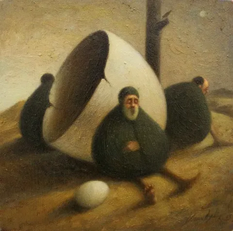 "isimsiz" eseri ÖMER EKEN tarafından 2015 yılında 25x25 cm ölçülerinde Tuval üzeri yağlı boya tekniği ile yapılmıştır.