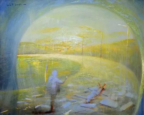 YUSUF ŞENGÜR — “Tünelden Çıkmak”, 2014 "Tünelden Çıkmak" eseri YUSUF ŞENGÜR tarafından 2014 yılında 80x100 cm ölçülerinde Tuval üzeri yağlı boya tekniği ile yapılmıştır.
