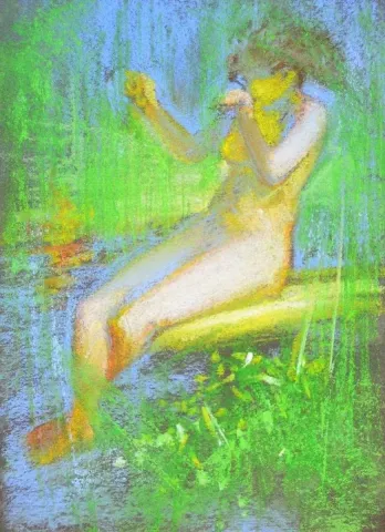 YUSUF ŞENGÜR — “İsimsiz”, 2014 "İsimsiz" eseri YUSUF ŞENGÜR tarafından 2014 yılında 15x21 cm ölçülerinde Kuru Pastel tekniği ile yapılmıştır.