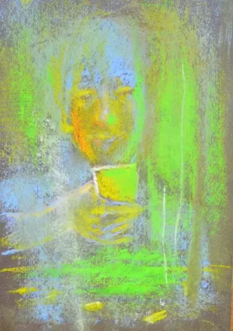 YUSUF ŞENGÜR — “İsimsiz”, 2014 "İsimsiz" eseri YUSUF ŞENGÜR tarafından 2014 yılında 15x21 cm ölçülerinde Kuru Pastel tekniği ile yapılmıştır.